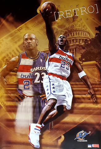 Michael Jordan "Bullets Retro" Washington Wizards Poster - Starline 2003
