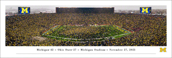 Michigan Wolverines Football "Storm the Field" (11/27/2021) Panoramic Poster Print - Blakeway