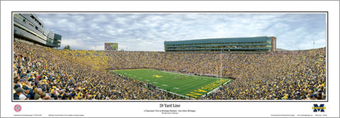 Michigan Wolverines Football Gameday "28 Yard Line" Panoramic Poster Print - Everlasting Images
