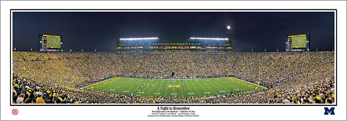 Michigan Stadium "Night to Remember" (9/10/2011) Wolverines Poster Print - Everlasting Images