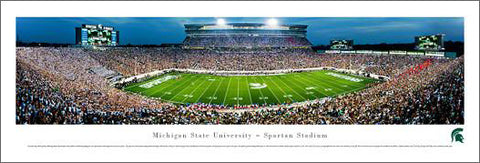 Michigan State Spartans Football Opening Night Panoramic Poster Print - Blakeway 2012
