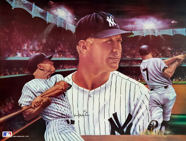 Mickey Mantle "The Legend" New York Yankees Art Collage Poster by Robert Stephen Simon - Sports Impressions Inc.