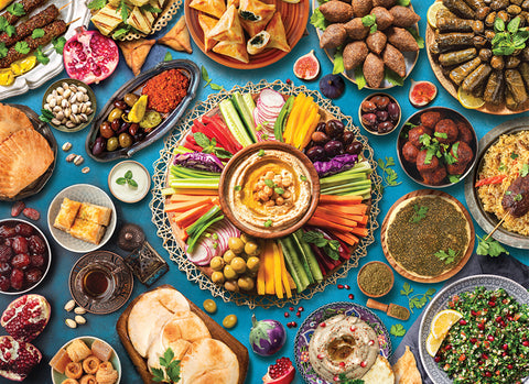 Middle Eastern Mediterranean Cuisine Food Table Kitchen Restaurant Poster - Eurographics Inc.