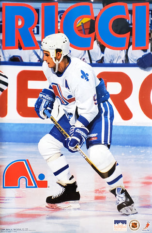 Mike Ricci "Superstar" Quebec Nordiques NHL Action Poster - Starline 1994