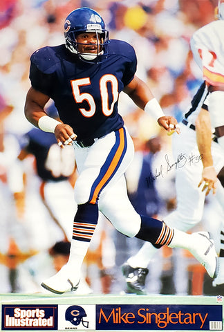 Mike Singletary "In Motion" Chicago Bears NFL Action Poster - Marketcom Sports Illustrated 1988