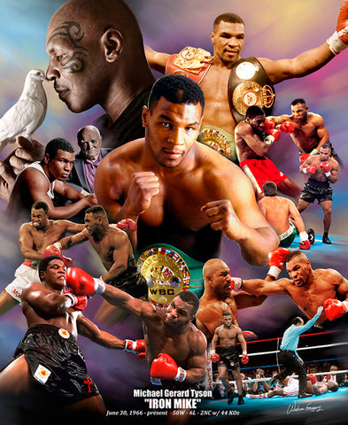 Mike Tyson "Iron Mike" Boxing Career Commemorative Poster Print - Wishum Gregory