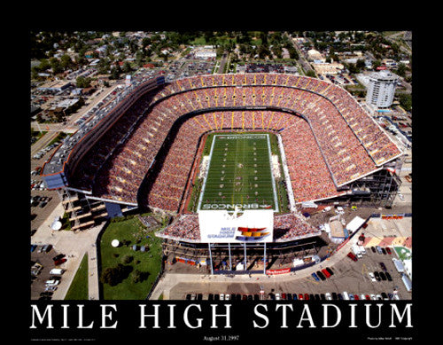 Sports Authority Field at Mile High, Denver Aerial Stadium Poster Prin –  Sports Poster Warehouse