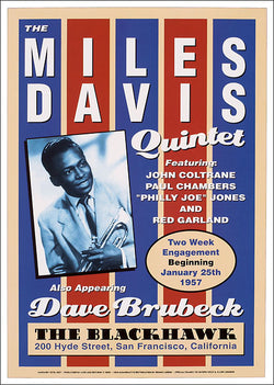 The Miles Davis Quintet at The Blackhawk 1957 Jazz Concert Poster Recreation - Jazz Age Editions c.2001