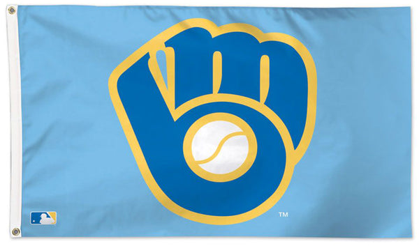 Milwaukee Brewers Glove-on-Powder-Blue-Style Official MLB Baseball DEL – Sports Poster Warehouse