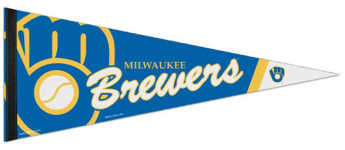 Milwaukee Brewers Classic Ball-in-Glove-Style Team Logo Premium Felt Pennant - Wincraft