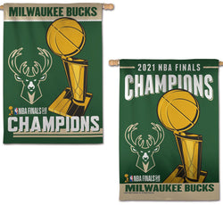 Milwaukee Bucks 2021 NBA Champions Commemorative Wall Banner Flag (28x40 2-Sided) - Wincraft Inc.