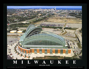 Miller Park Milwaukee "From Above" Aerial View Poster Print - Aerial Views 2004