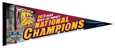 University of Minnesota-Duluth Bulldogs 2019 NCAA Men's Hockey Frozen Four CHAMPIONS Official Premium Felt Pennant - Wincraft Inc.