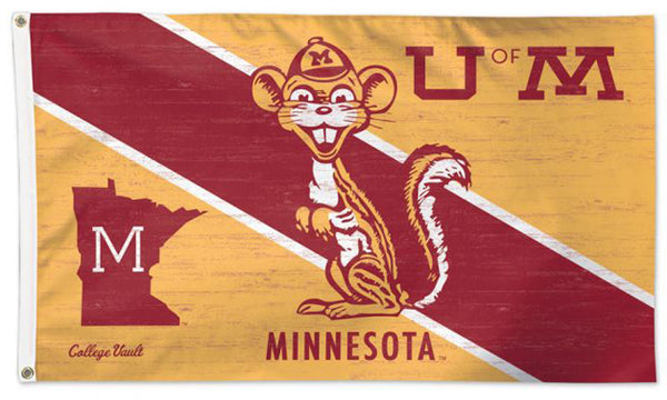Minnesota Golden Gophers Retro 1950s-Style College Vault Collection NCAA Deluxe-Edition 3'x5' Flag