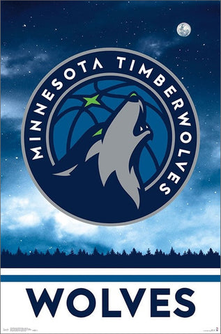 Minnesota Timberwolves NBA Basketball Official Team Logo Poster - Trends International 2019