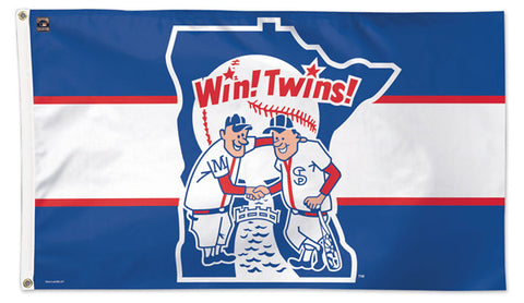 Minnesota Twins "Win! Twins!" (1976-86-Style) Cooperstown Collection 3'x5' Team Banner Deluxe-Edition Flag - Wincraft