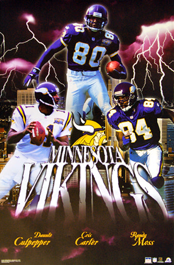 Minnesota Vikings "Lightning Strike" (Culpepper, Carter, Moss) Poster - Starline Inc. 2001