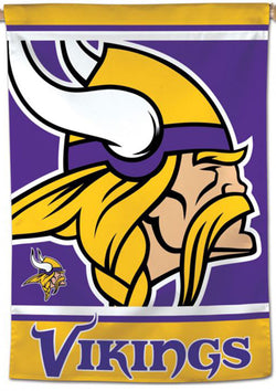 Minnesota Vikings Official NFL Team Logo and Script Style Team Wall BANNER - Wincraft Inc.