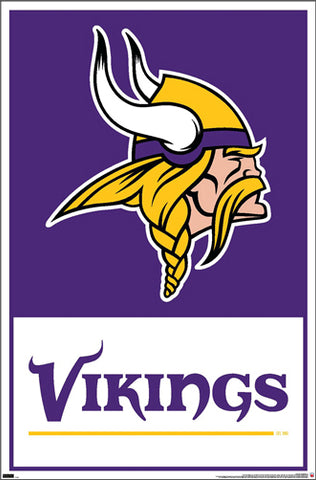 Minnesota Vikings Official NFL Football Team Logo and Wordmark Poster –  Sports Poster Warehouse