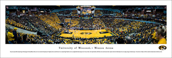 Missouri Tigers Basketball "Mizzou Arena Game Night" Panoramic Poster Print - Blakeway Worldwide