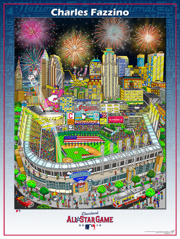 MLB All-Star Game 2019 (Cleveland, Ohio) Official Commemorative Pop Art Poster by Charles Fazzino
