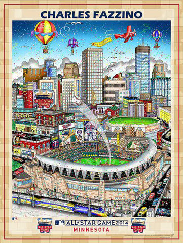MLB All-Star Game 2014 (Minneapolis) Commemorative Pop Art Poster by Charles Fazzino