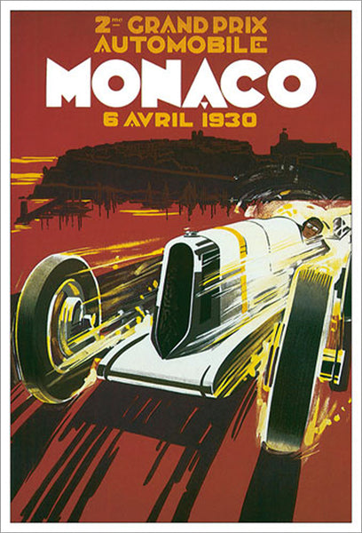 Monaco Grand Prix 1930 Vintage Poster Event Reprint (Artist George