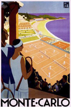 Monte Carlo Tennis Classic (c.1925) Poster Reprint by Artist Roger Broders - Image Source Inc.