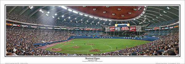 Montreal Expos Olympic Stadium Game Night (1992) Panoramic Poster Print - Everlasting Images