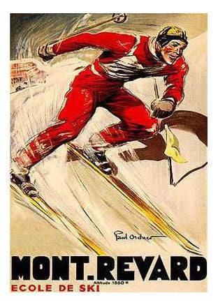 Vintage Skiing "Mont Revard" (c.1930s) by Paul Ordner Poster - Editions Clouets