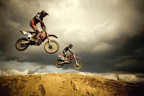 Motocross Action "Dirt Bikes Airborn" Poster - Eurographics Inc.