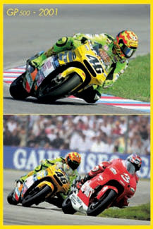 Valentino Rossi "Champion" MotoGP Motorcycle Racing Poster - Nuova 2002