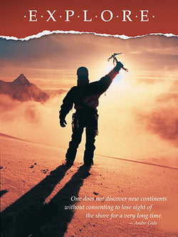 Mountain Climbing "Explore" Motivational Inspirational Poster - Jaguar Inc.