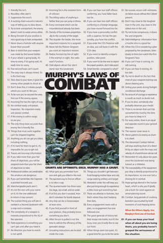 Murphy's Laws of Combat American Military Poster - American Image Coll.