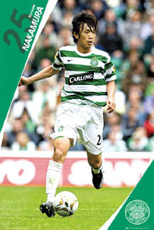 Shunsuke Nakamura "Action 25" Glasgow Celtic FC Poster - GB 2007