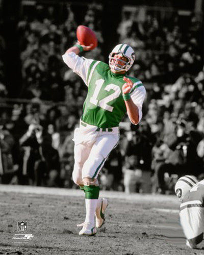JOE NAMATH  New York Jets 1970's Away Wilson Throwback NFL