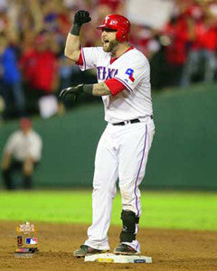 Mike Napoli "On the Pond" (2011 WS Game 5) Texas Rangers Premium Poster Print - Photofile 16x20