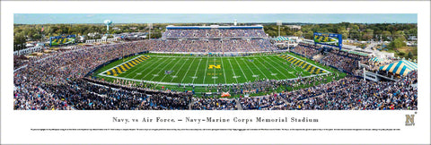 Navy Midshipmen Football Navy-Marine Corps Memorial Stadium Gameday Panoramic Poster - Blakeway 2017