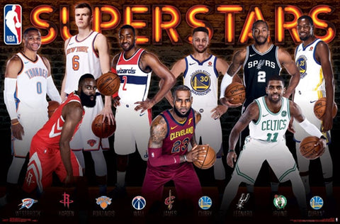 NBA Superstars 2017-18 Poster (Durant, Harden, LeBron, Curry, Westbrook, Kyrie, ++) - Trends