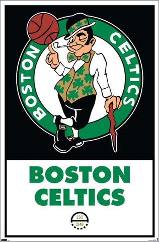 Boston Celtics "Est. 1946" Official NBA Basketball Team Logo Poster - Costacos Sports