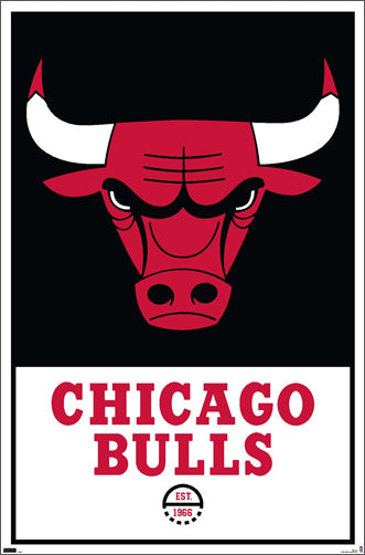 Chicago Bulls "Est. 1966" Official NBA Basketball Team Logo Poster - Costacos Sports