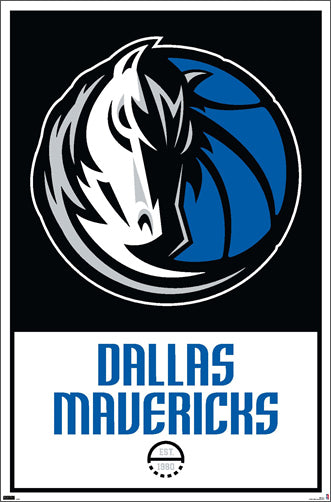 dallas mavericks football helmet Dallas Mavericks "Est. 1980" Official NBA Basketball Team Logo Poster – Sports Poster Warehouse