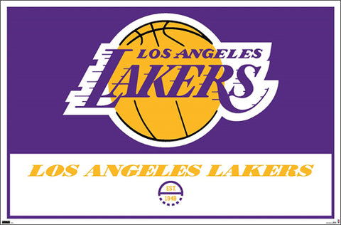 Los Angeles Lakers "Est. 1948" Official NBA Team Logo Horizontal Poster - Costacos Sports