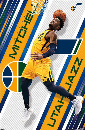 Donovan Mitchell "Super Slam" Utah Jazz NBA Basketball Wall Poster - Costacos 2021