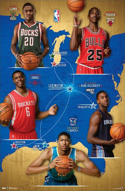 From Kentucky to the NBA 2012-13 Commemorative Poster (Davis, Jones, Lamb, Kidd-Gilchrist, Teague)