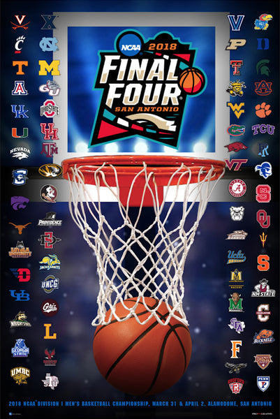 NCAA March Madness 2018 Men's Basketball Championships Official Poster (68-Team Field) - ProGraphs