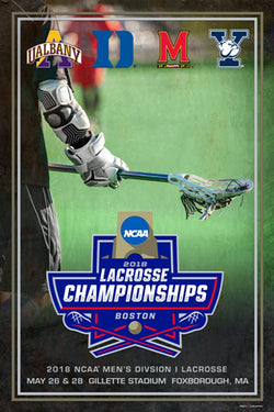 NCAA Lacrosse Championships 2018 Official Event Poster (Yale, Albany, Duke, Maryland) - ProGraphs Inc.