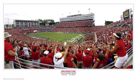 NC State Wolfpack Football "Fury" Carter-Finley Stadium Panoramic Poster Print - SPI 2008
