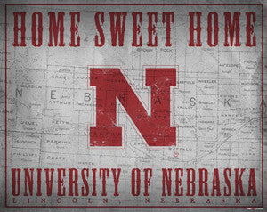 Nebraska Huskers "Home Sweet Home" Poster Print - ProGraphs Inc.