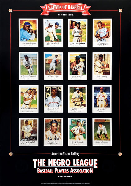 Legends of Negro League Baseball (16 Superstars) Premium Poster - American Vision Gallery